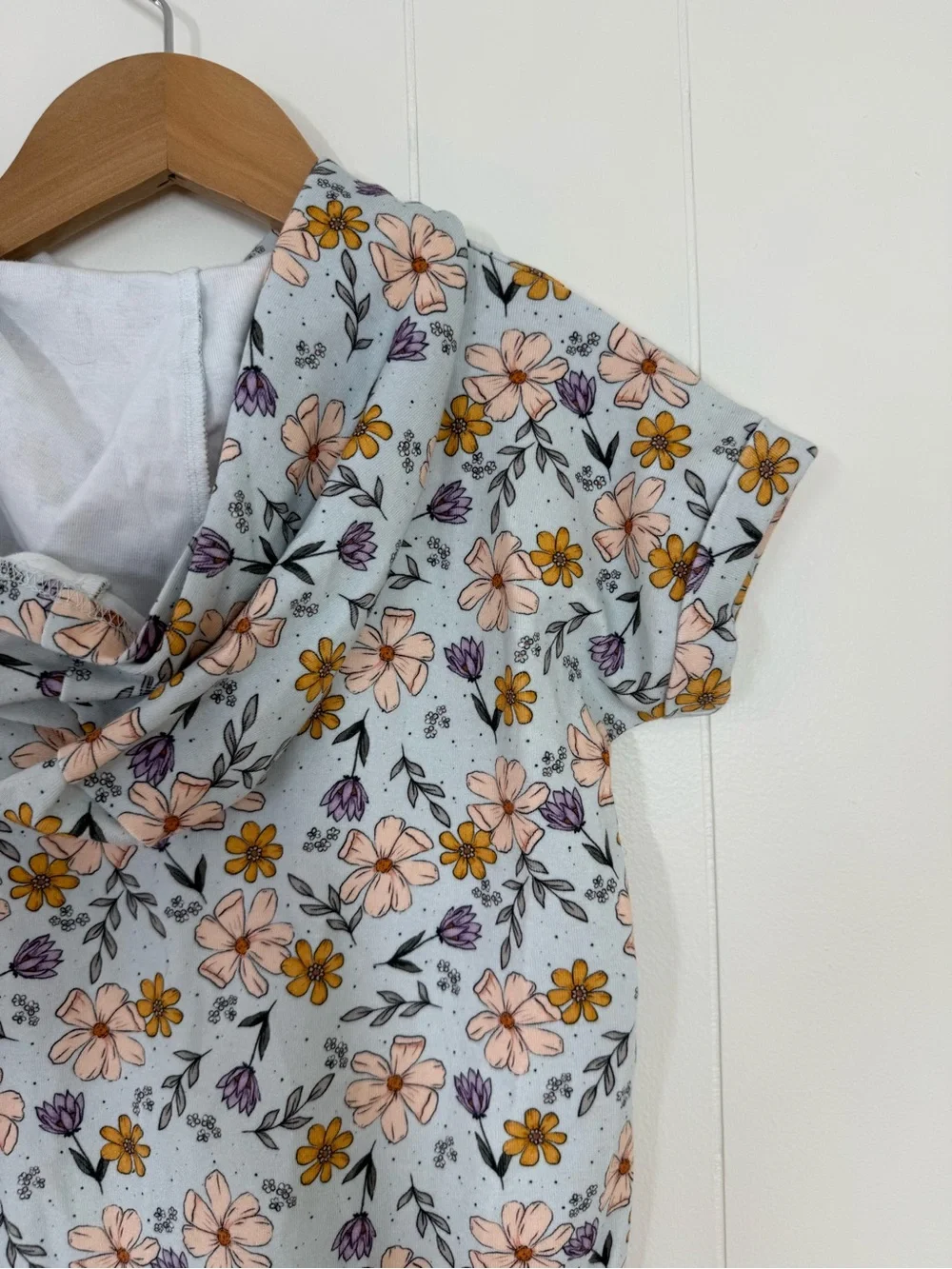 Little One Shop Floral Hooded Short Sleeve Bubble Romper
